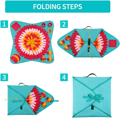 Snuffle Mat for Dogs Feeding Mat Interactive Puppy Puzzle Toy Pet Nosework Training Play Mats for Stress Relief Blue