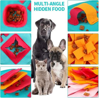 Snuffle Mat for Dogs Feeding Mat Interactive Puppy Puzzle Toy Pet Nosework Training Play Mats for Stress Relief Blue