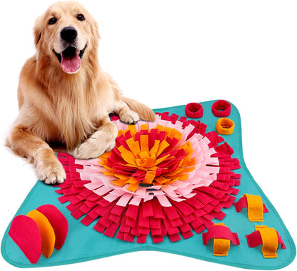 Snuffle Mat for Dogs Feeding Mat Interactive Puppy Puzzle Toy Pet Nosework Training Play Mats for Stress Relief Blue