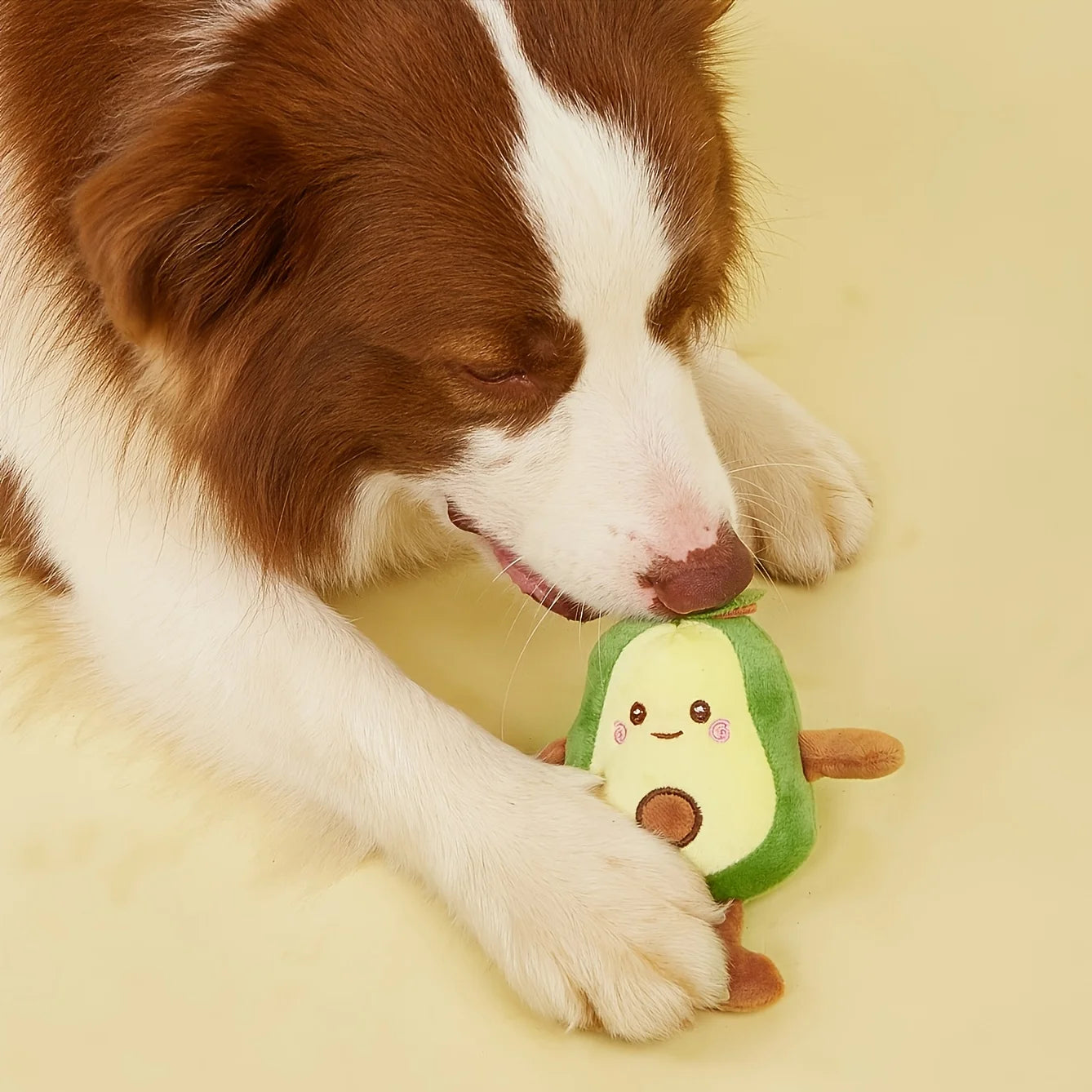 1 Cartoon Avocado Shaped Pet Plush Toy for Dogs to Interact and Play in Daily Life